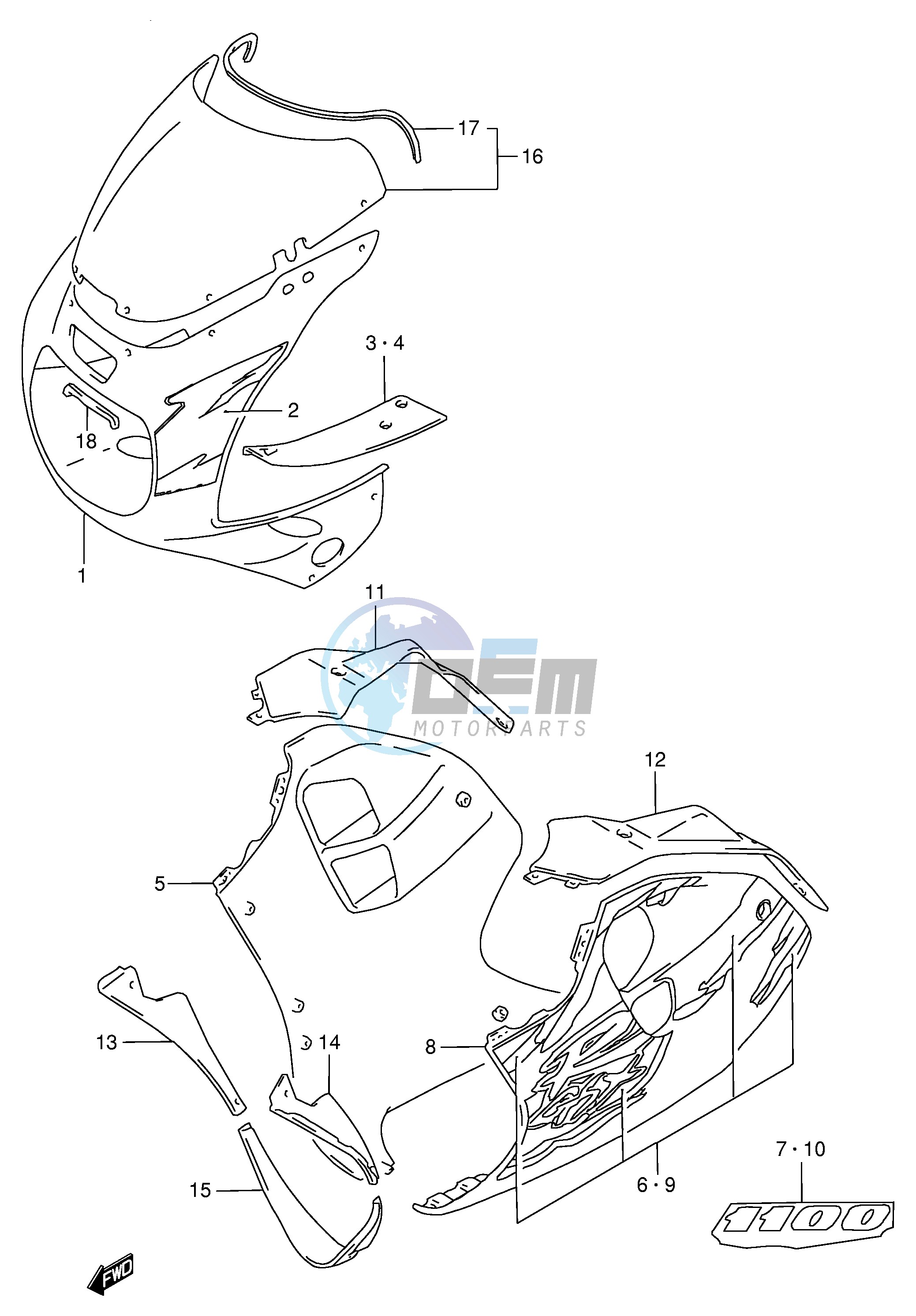 COWLING BODY (MODEL R M18)