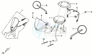 MIO 50 drawing DASHBOARD / MIRRORS / SPEEDOMETER COVER