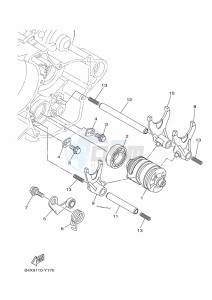 YZ125 (B4XE) drawing SHIFT CAM & FORK