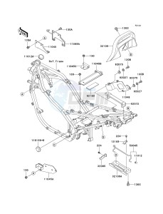 EX 500 D [NINJA 500R] (D6F-D9F) D8F drawing FRAME FITTINGS