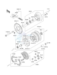 KLX 110 A (A1-A4) drawing REAR HUB-- A1 - A3- -