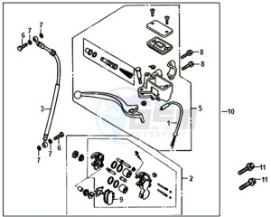 ALLO 50 45KMH (L8 L9) EU EURO4 drawing FRONT BRAKE  CALIPER / BRAKE LEVER /BRAKE LINE