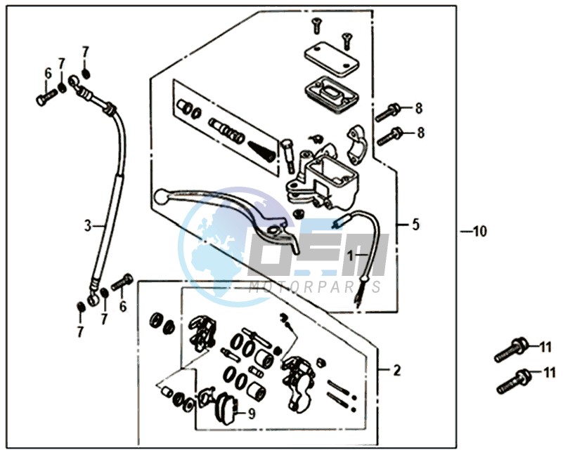 FRONT BRAKE  CALIPER / BRAKE LEVER /BRAKE LINE