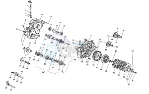 Pegaso 50 GT and LS drawing Crankcase - clutch -transmission 3 s n/p