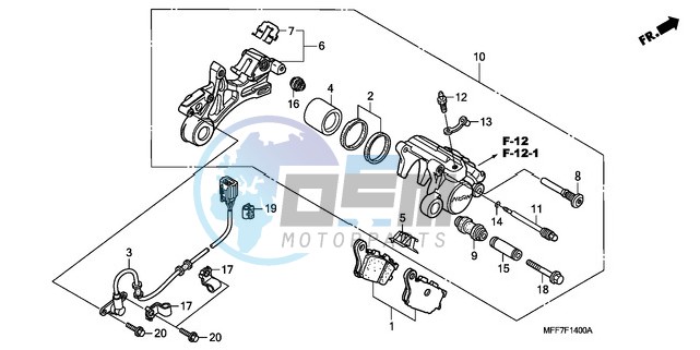 REAR BRAKE CALIPER/ SPEED SENSOR