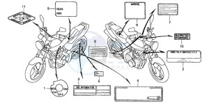 CB600F CB600S drawing CAUTION LABEL (CB600F2/F3/4/5/6)