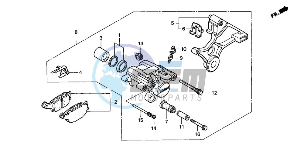 REAR BRAKE CALIPER