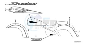 VT750CA9 Europe Direct - (ED / MK) drawing EMBLEM/STRIPE (EXCEPT 2U)