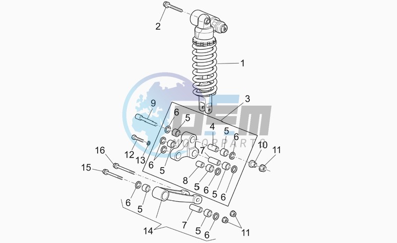 Connecting rod - rear shock abs.