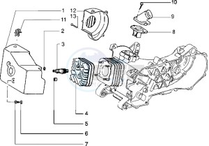 NRG 50 MC3 drawing Cylinder head - Induction pipe (Vehicle with rear drum brake)