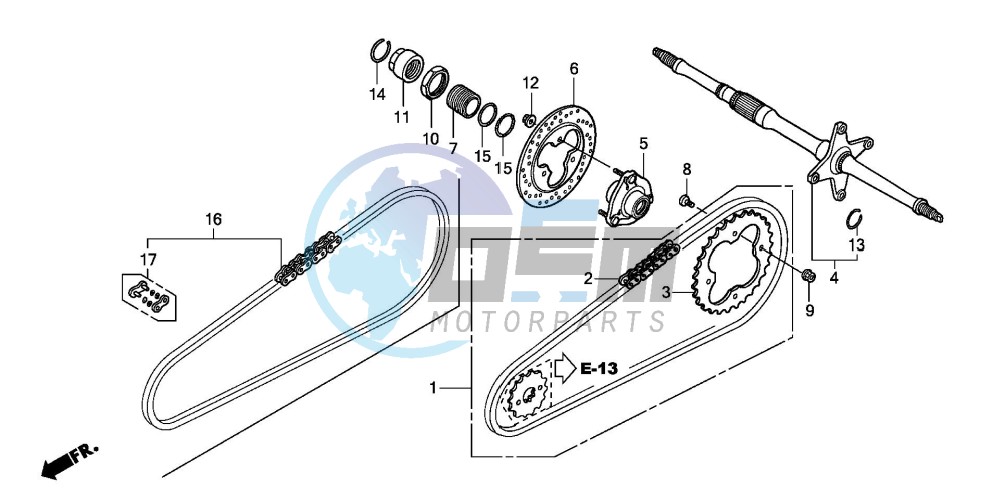 REAR WHEEL AXLE