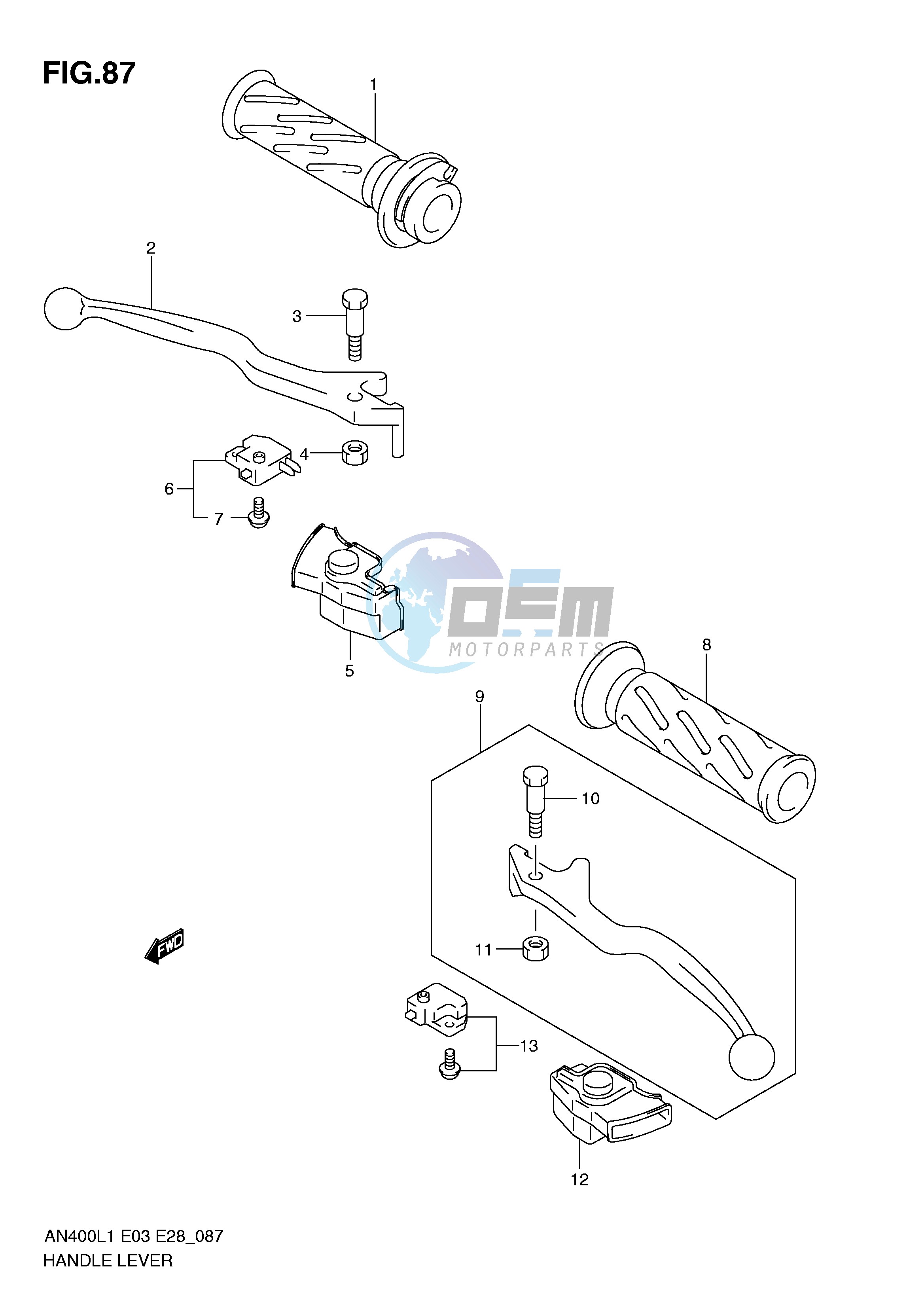 HANDLE LEVER (AN400L1 E3)