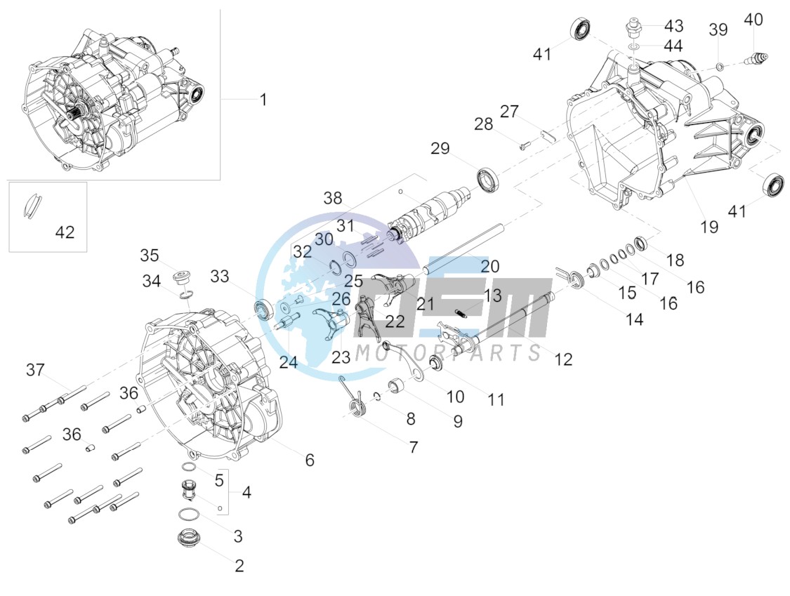 Gear box / Selector / Shift cam