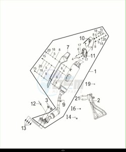 MAXSYM TL 508 (TL50W2-EU) (M2) drawing EXH. MUFFLER / MAXSYM TL 508 (TL50W2-EU) (M2)