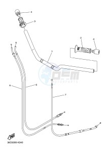 XJ6F ABS 600 DIVERSION F (ABS) (1DG4) drawing STEERING HANDLE & CABLE