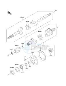 KAF 950 B [MULE 3010 DIESEL 4X4] (B1) [MULE 3010 DIESEL 4X4] drawing DRIVE SHAFT-REAR