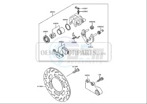 ZZR 250 (EU) drawing REAR BRAKE CALIPER