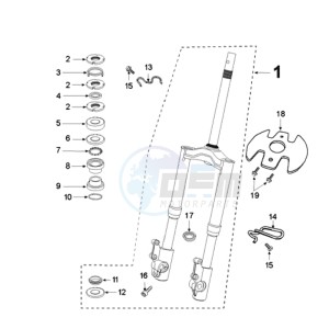 FIGHT 3 AN 4T drawing FRONT FORK / STEERINGHEAD