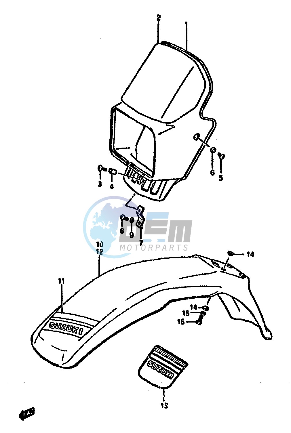 HEADLAMP COVER-FRONT FENDER (MODEL H J)