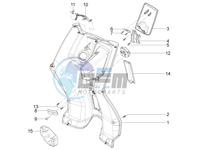 Front glove-box - Knee-guard panel