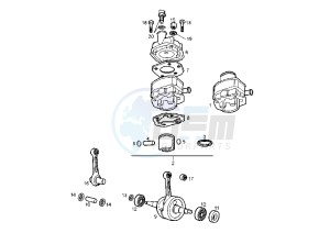 SENDA R DRD RACING LTD - 50 cc drawing CRANKSHAFT CYLINDER