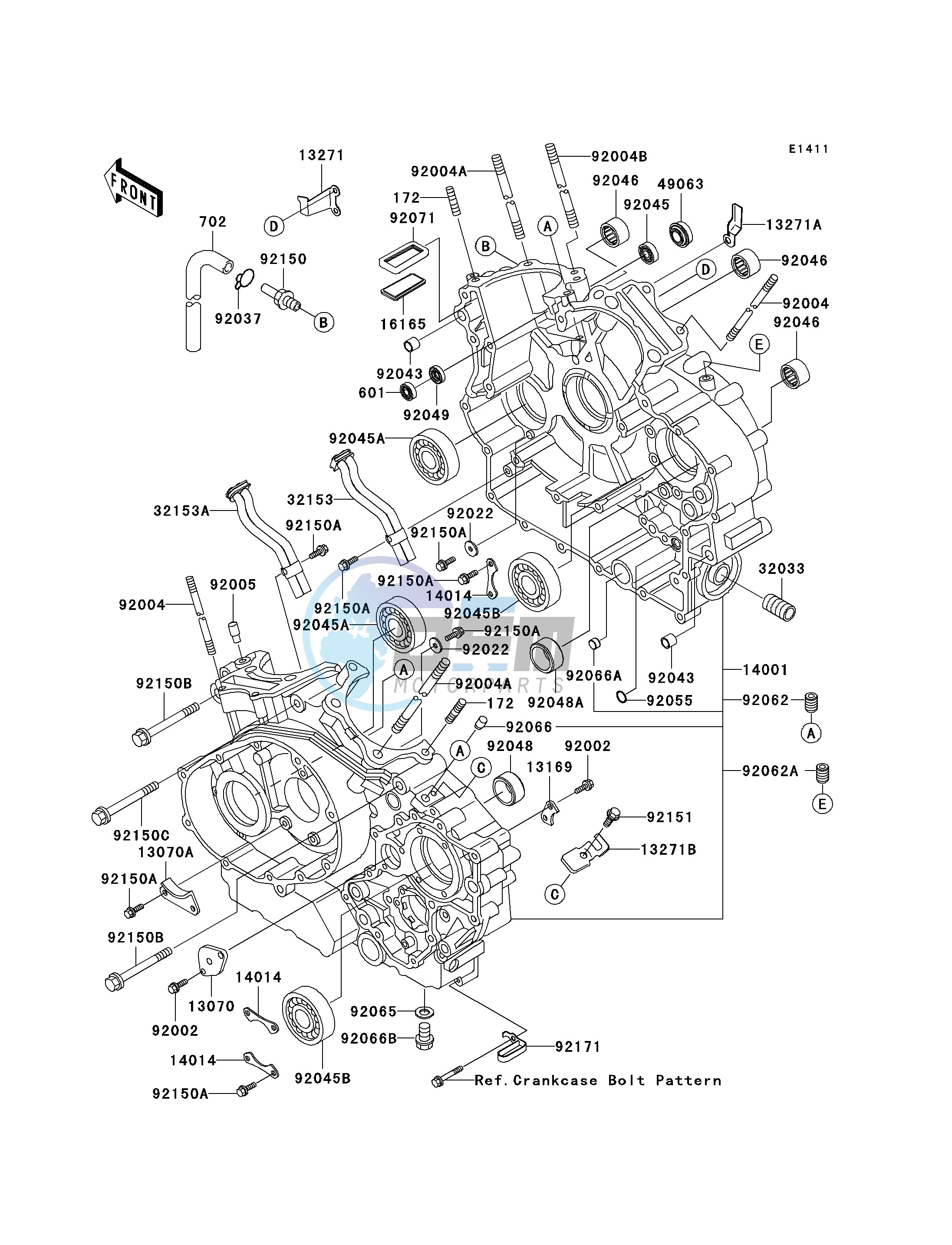 CRANKCASE -- VN1500-E2 - E4- -