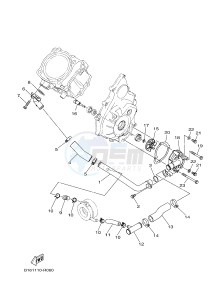 YFM700FWAD YFM70GPLG GRIZZLY EPS SE (B318) drawing WATER PUMP