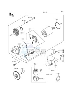 ZX 750 P [NINJA ZX-7R] (P1-P4) [NINJA ZX-7R] drawing STARTER MOTOR