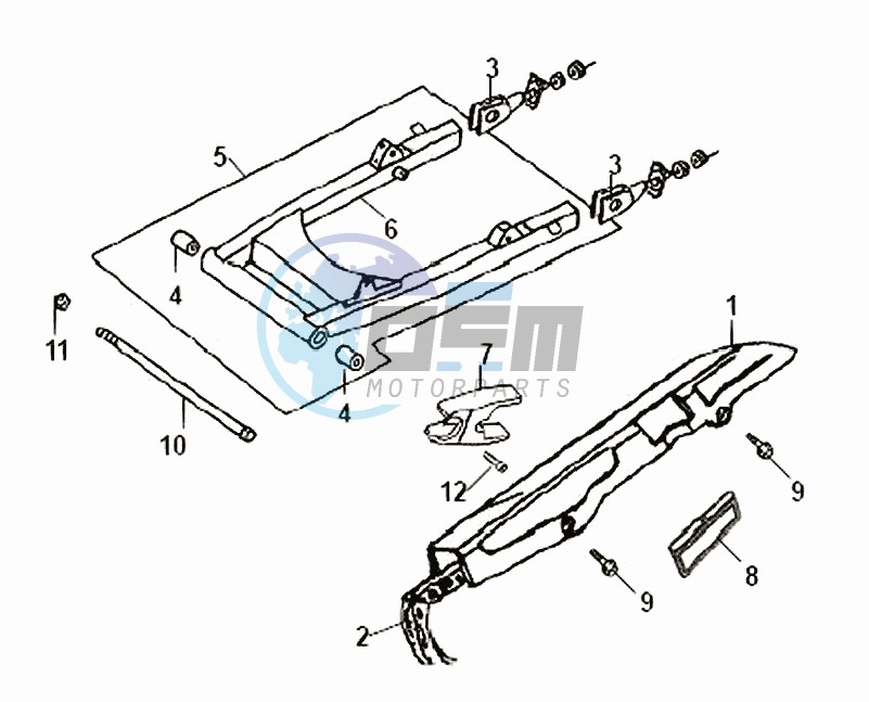 REAR FORK - CHAIN COVER