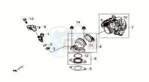 GTS 300i ABS drawing INLET / FUEL INJECTOR / THROTTLE VALVE BODY