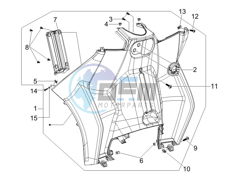 Front glove-box - Knee-guard panel