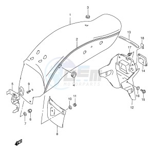 GZ250 (E1) drawing REAR FENDER (MODEL Y)