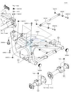 MULE SX KAF400JJF EU drawing Swingarm