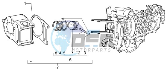 Cylinder-piston-wrist pin assy