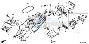 CBR125RF CBR125R 2ED - (2ED) drawing REAR FENDER