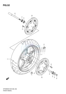 SFV650 (E3-E28) Gladius drawing FRONT WHEEL (SFV650K9 L0)