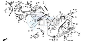 CBR600RRA UK - (E / 3E) drawing LOWER COWL (L.) (CBR600RR9,A/RA9,A)