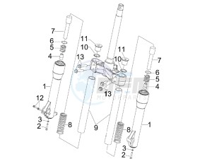 Beverly 125 Sport e3 drawing Fork components (MVP)