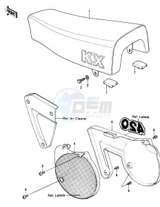 KX 420 A [KX420] (A1-A2) [KX420] drawing SEAT_SIDE COVERS