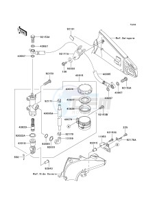 ZX 636 C [NINJA ZX-6R] (C1) C1 drawing REAR MASTER CYLINDER