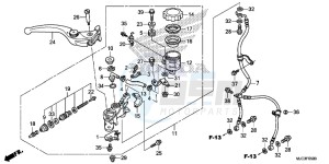 CBR600RRD CBR600RR UK - (E) drawing FRONT BRAKE MASTER CYLINDER (CBR600RR)