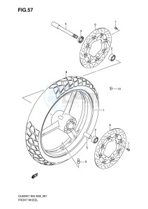 DL650 (E3-E28) V-Strom drawing FRONT WHEEL (DL650K7 K8 K9 L0)