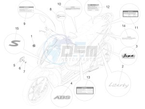 LIBERTY 150 150 IGET 4T 3V IE ABS (NAFTA) drawing Plates - Emblems