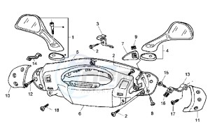 Hexagon 180 LXT drawing Handlebars and driving mirror cover