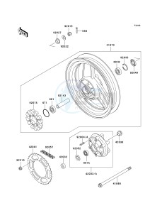 EX 500 D [NINJA 500R] (D6-D9) [NINJA 500R] drawing REAR WHEEL_CHAIN