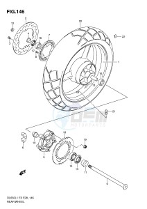 DL650 (E3) V-Strom drawing REAR WHEEL (DL650AL1 E28)