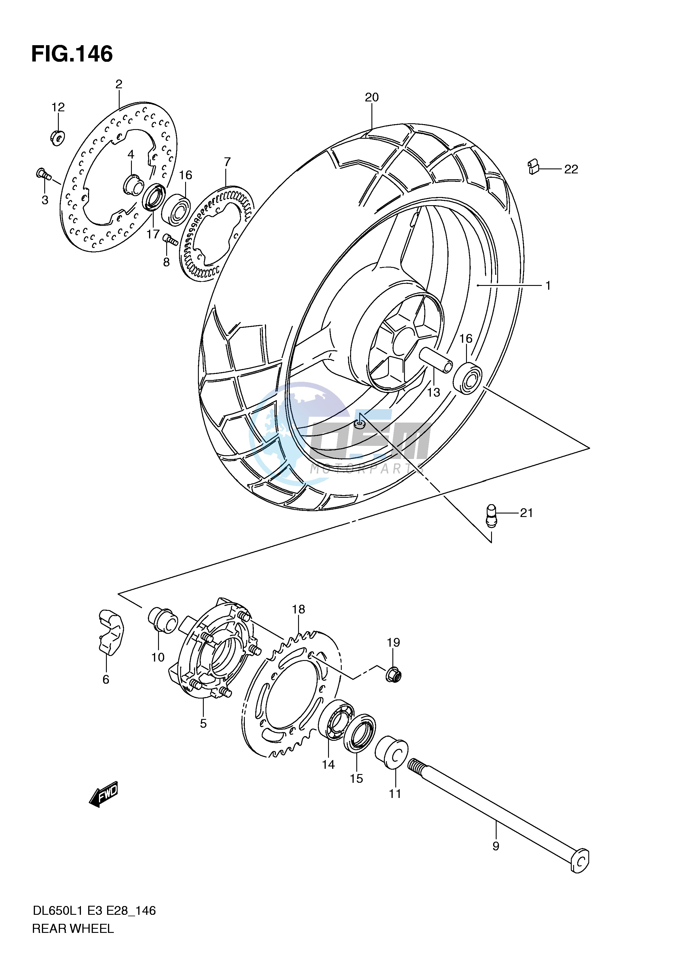 REAR WHEEL (DL650AL1 E28)