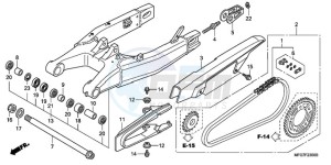 CB600F9 UK - (E / MKH) drawing SWINGARM