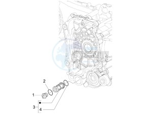 LX 50 4T-4V USA drawing Flywheel magneto cover - Oil filter