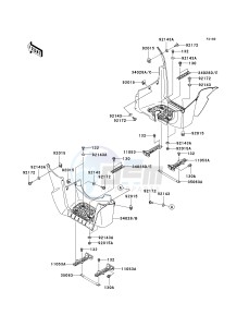 KVF 750 B (BRUTE FORCE 750 4X4I) (B6F-B7FA) B7F drawing FOOTRESTS